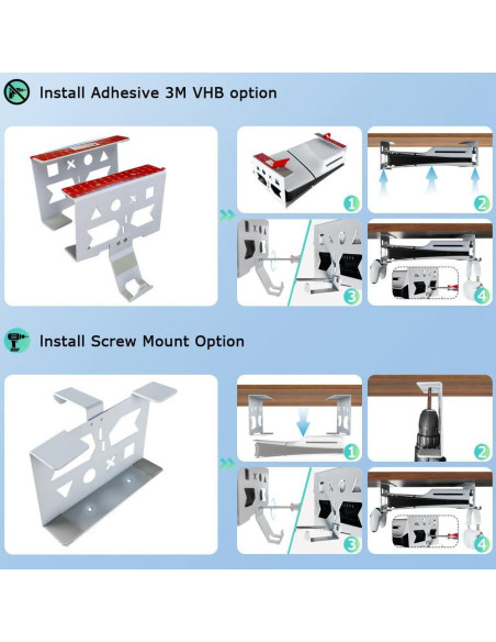 Soporte de Aluminio Chanvoo para PS5 y Controlador - Blanco
