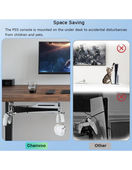 Soporte de Aluminio Chanvoo para PS5 y Controlador - Blanco