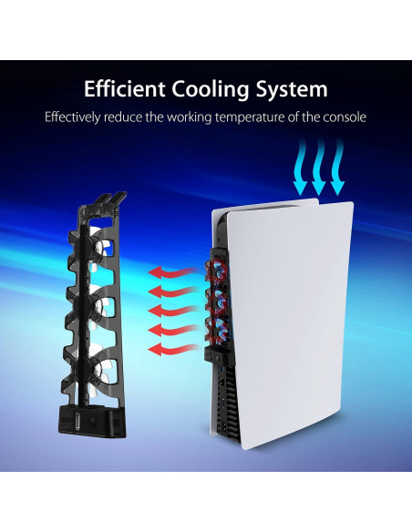 Ventilador de Enfriamiento NexiGo PS5 con Luz LED Azul