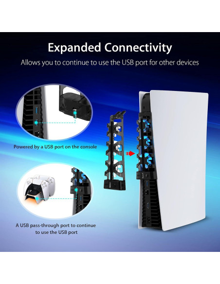 Ventilador de Enfriamiento NexiGo PS5 con Luz LED Azul