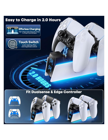 Cargador Rápido OIVO para Controladores PS5 - Estación Dual