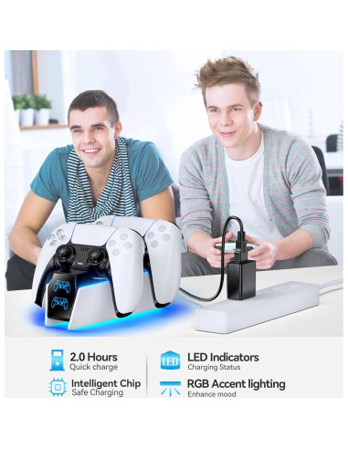 Cargador Rápido OIVO para Controladores PS5 - Estación Dual