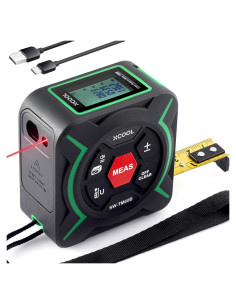 Cinta Métrica 2-en-1 XCOOL SW-TM60B 60m y 3m con Láser