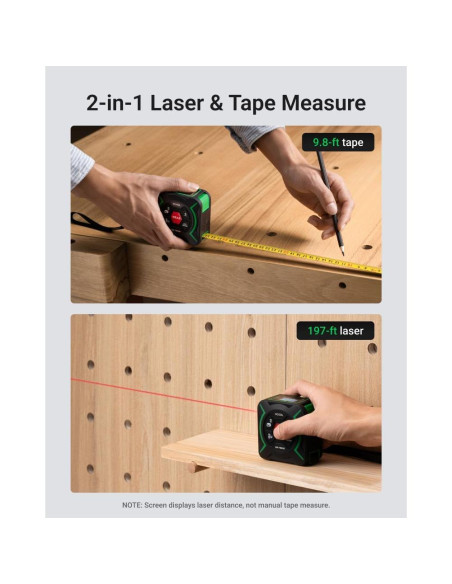 Cinta Métrica 2-en-1 XCOOL SW-TM60B 60m y 3m con Láser