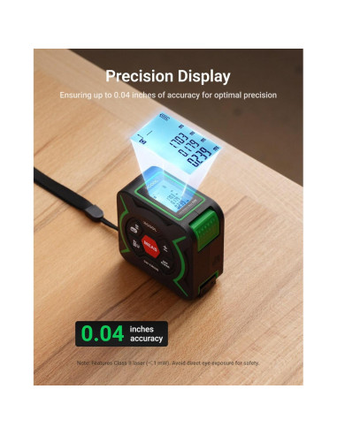 Cinta Métrica 2-en-1 XCOOL SW-TM60B 60m y 3m con Láser