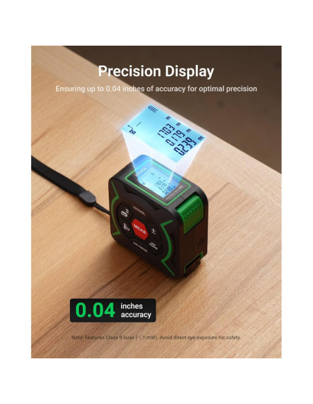 Cinta Métrica 2-en-1 XCOOL SW-TM60B 60m y 3m con Láser