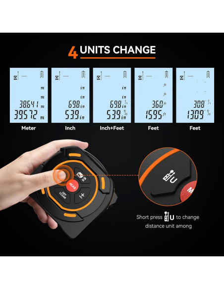 Cinta Métrica Láser GOYOJO 2 en 1 40m y 5m Auto-Bloqueo