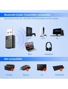 Adaptador Bluetooth Ldex DG05 para PS5, PS4, Switch, PC 2