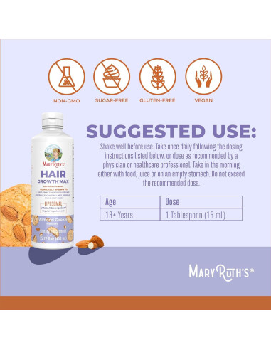 MaryRuth Organics Crecimiento Cabello MAX Liposomal 450ml