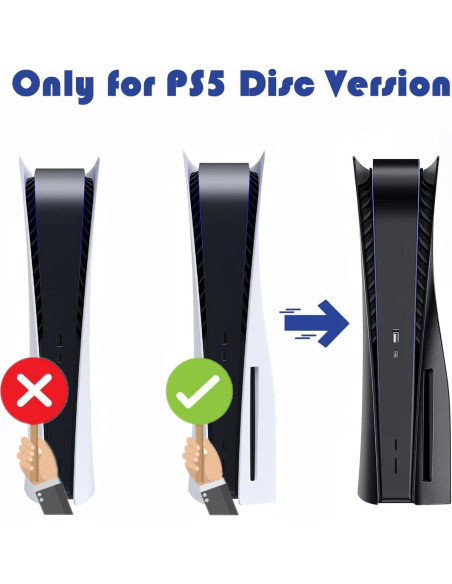 Placa Frontal PS5 PEYANZ Negro, ABS, Disipación Calor