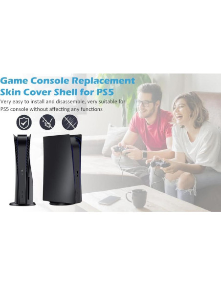 Placa Frontal PS5 PEYANZ Negro, ABS, Disipación Calor