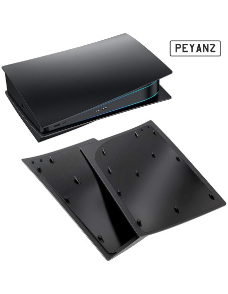 Placa Frontal PS5 PEYANZ Negro, ABS, Disipación Calor