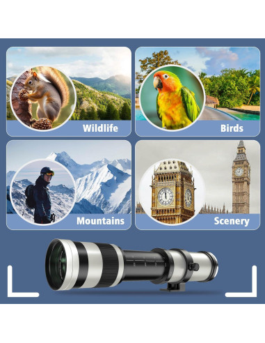 Lente Telefoto Zoom Lightdow 420-800mm F8.3 para Canon