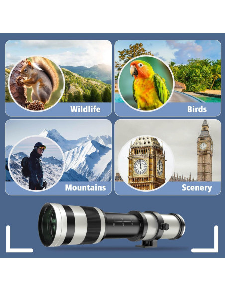 Lente Telefoto Zoom Lightdow 420-800mm F8.3 para Canon