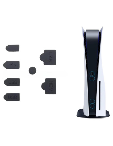 Tapones Antipolvo para PS5 TGDPLUE 7 Piezas Negro