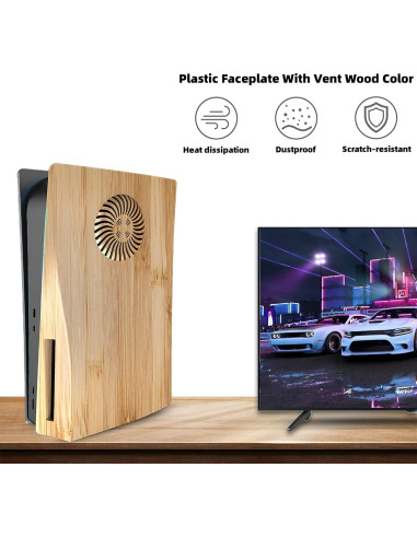 Placas Laterales PS5 IMOFEE Grano de Madera Reemplazo