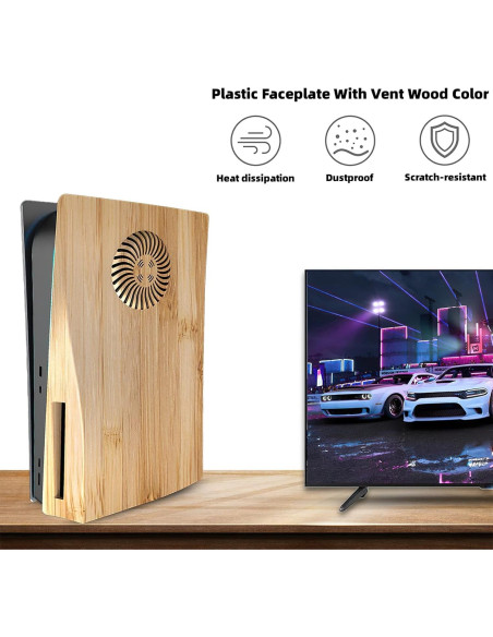 Placas Laterales PS5 IMOFEE Grano de Madera Reemplazo