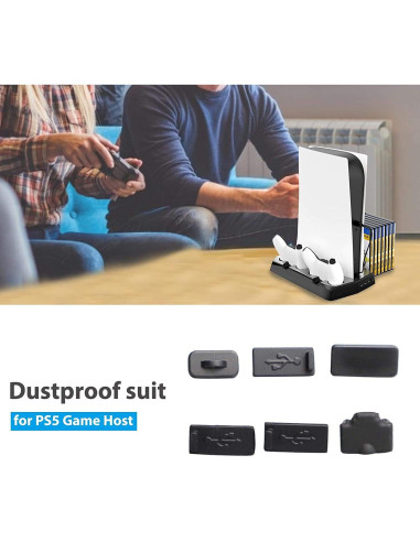 Tapones Antipolvo para PS5 TGDPLUE 7 Piezas Negro