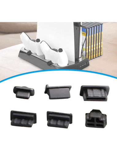 Tapones Antipolvo para PS5 TGDPLUE 7 Piezas Negro