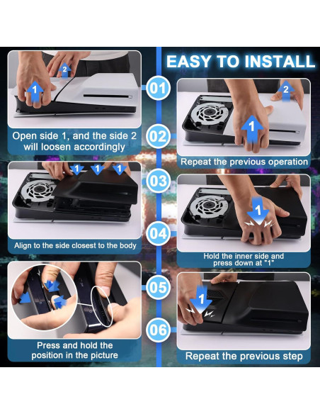 Cubiertas PS5 Slim SIKEMAY Ventiladas Negro 2023