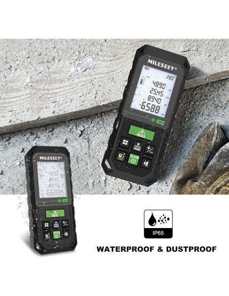 Cinta Métrica Láser MiLESEEY S8GA 70m Haz Verde IP65