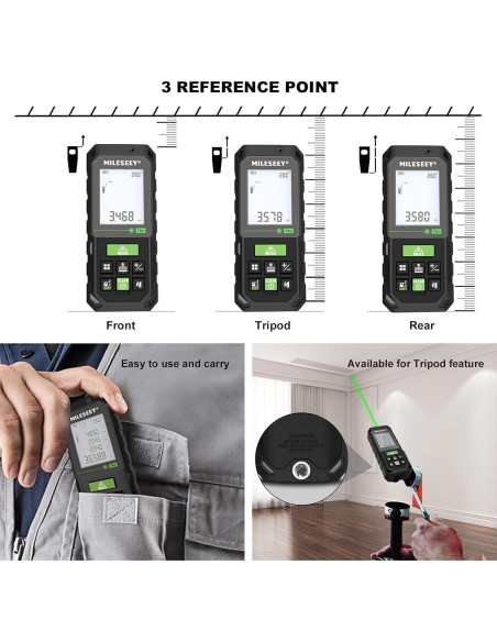 Cinta Métrica Láser MiLESEEY S8GA 70m Haz Verde IP65