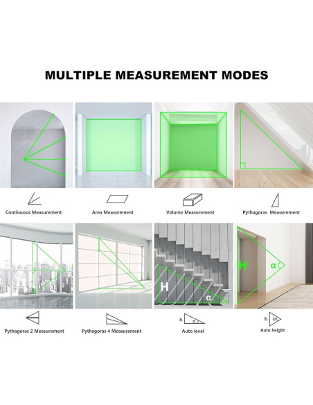 Cinta Métrica Láser MiLESEEY S8GA 70m Haz Verde IP65