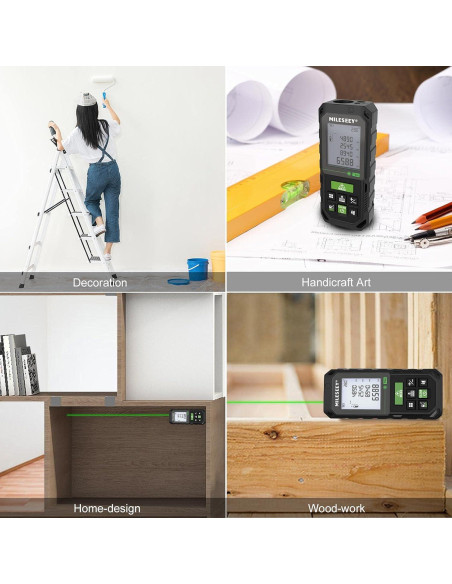 Cinta Métrica Láser MiLESEEY S8GA 70m Haz Verde IP65