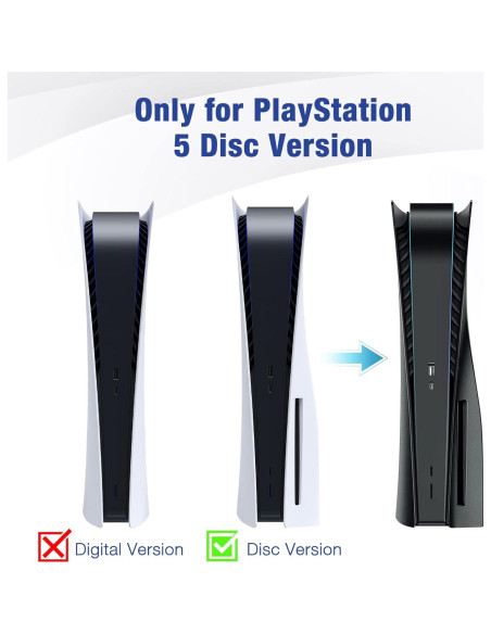 Carcasa Frontal Mate Negra TESSGO para PS5 - ABS