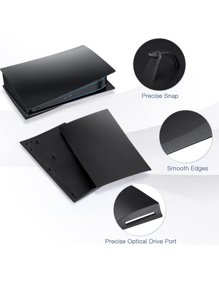 Carcasa Frontal Mate Negra TESSGO para PS5 - ABS