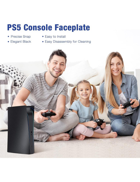 Carcasa Frontal Mate Negra TESSGO para PS5 - ABS