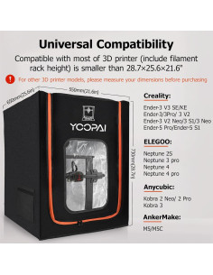 Cubierta para Impresora 3D YOOPAI Mediana con LED y Protección 2