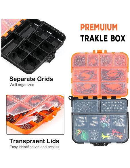 Kit de Pesca PLUSINNO 201pcs con Accesorios y Caja