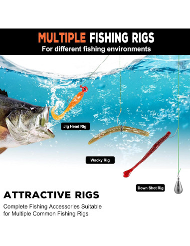 Kit de Pesca PLUSINNO 201pcs con Accesorios y Caja