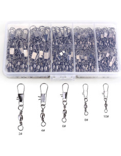 200 Conectores Giratorios de Barril MOBOREST para Pesca 2