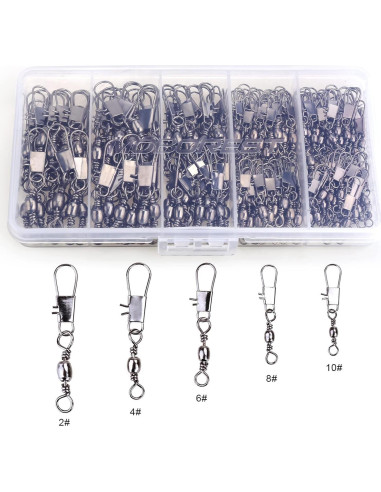 200 Conectores Giratorios de Barril MOBOREST para Pesca