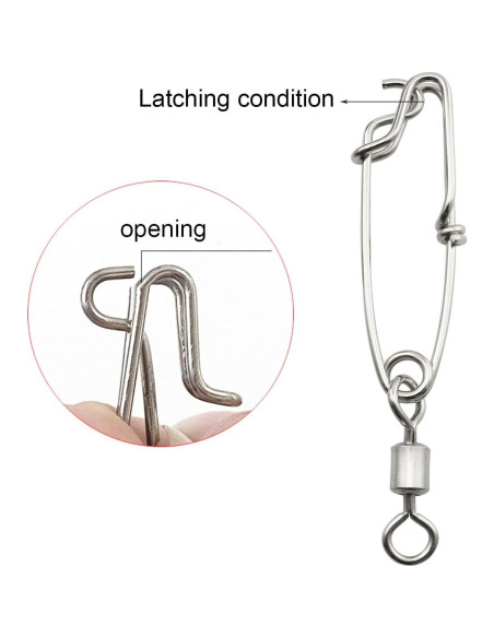 5 Clips de Pesca de Acero Inoxidable DGHAOP 1.8x60mm