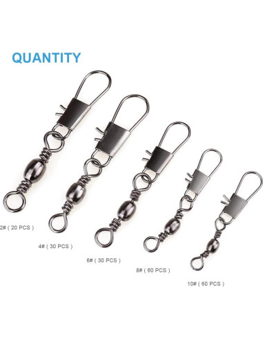 200 Conectores Giratorios de Barril MOBOREST para Pesca