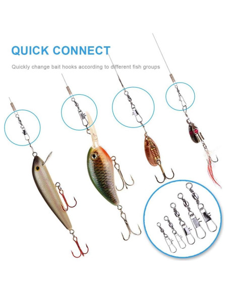 200 Conectores Giratorios de Barril MOBOREST para Pesca