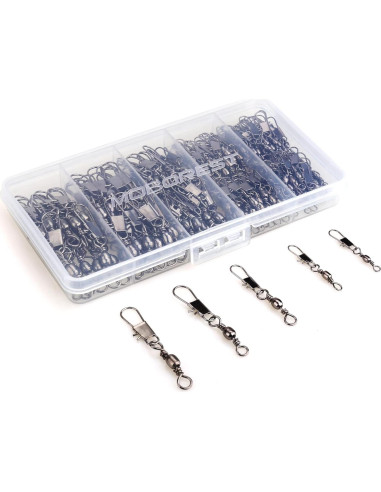 200 Conectores Giratorios de Barril MOBOREST para Pesca