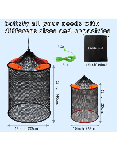 Cesta Flotante Plegable Tacklurenet 2 Piezas para Pesca
