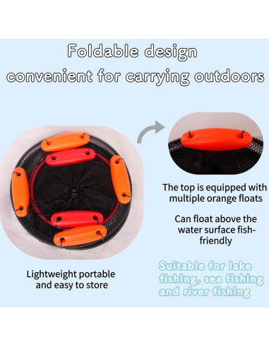 Cesta Flotante Plegable Tacklurenet 2 Piezas para Pesca