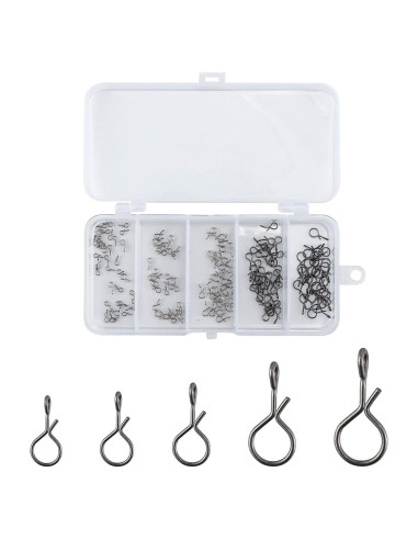 150 Clips de Pesca con Mosca Alwonder Acero Inoxidable