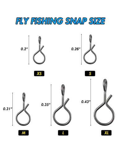 150 Clips de Pesca con Mosca Alwonder Acero Inoxidable