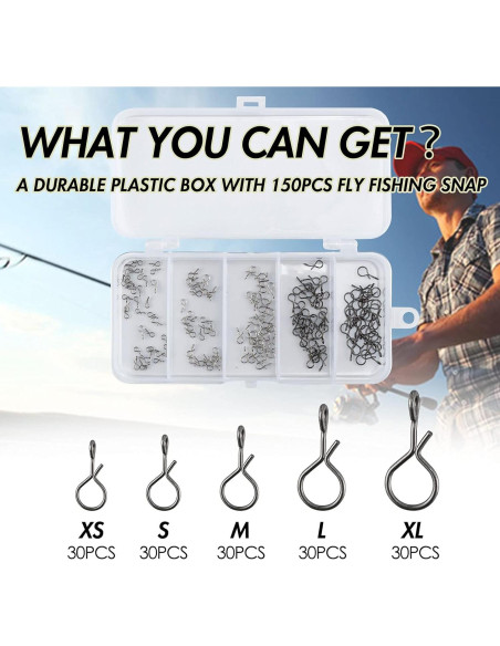 150 Clips de Pesca con Mosca Alwonder Acero Inoxidable