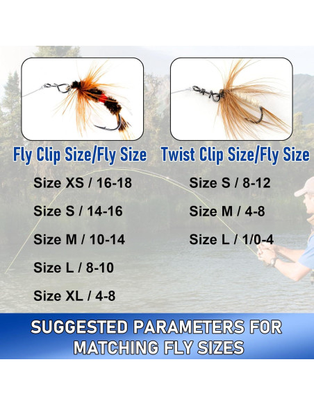 150 Clips de Pesca con Mosca Alwonder Acero Inoxidable