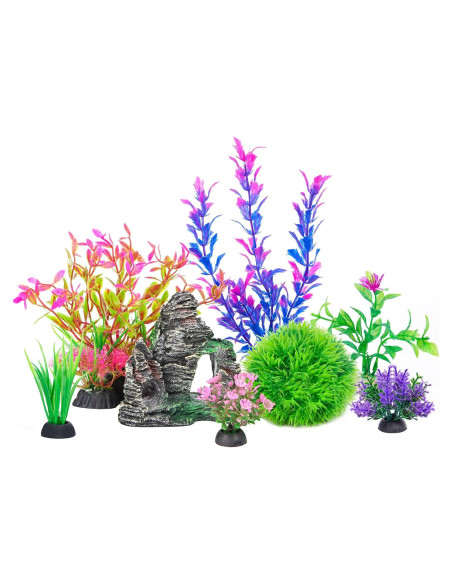 Conjunto de Plantas Plásticas Artificiales Ameliade para Acuarios