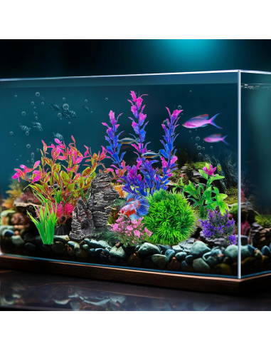 Conjunto de Plantas Plásticas Artificiales Ameliade para Acuarios