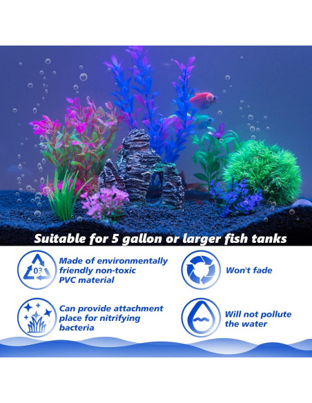 Conjunto de Plantas Plásticas Artificiales Ameliade para Acuarios