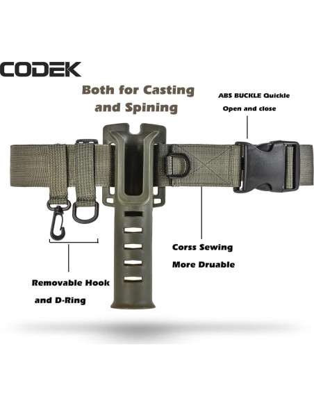 Soporte de caña de pescar CODEK 28189 cinturón ajustable